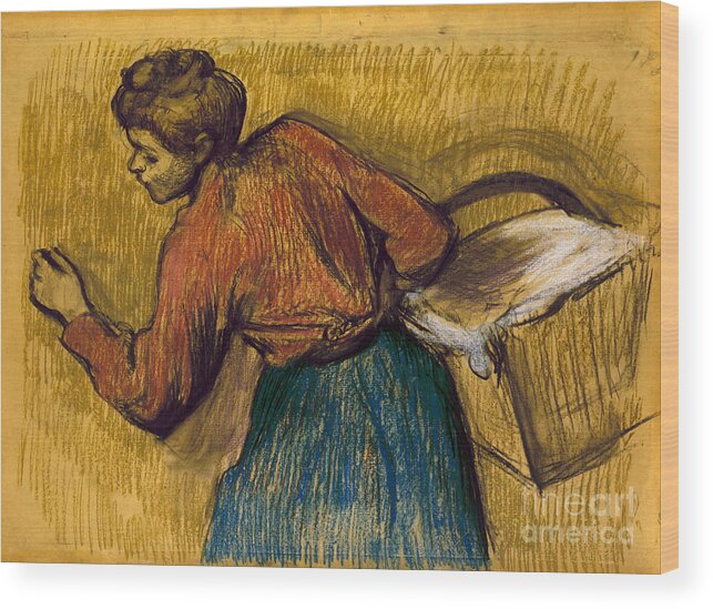 1890 Wood Print featuring the photograph DEGAS: LAUNDRESS, c1888-92 by Granger