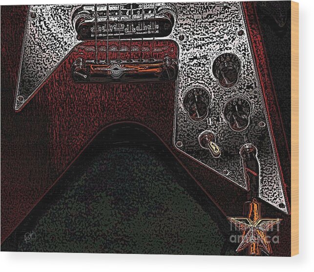Guitar Wood Print featuring the photograph Draxe by Roxy Riou