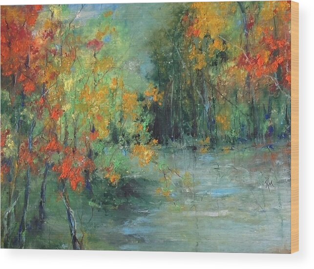  Wood Print featuring the painting Dreams Of Autumn #1 Paradise on Pontchartrain by Robin Miller-Bookhout