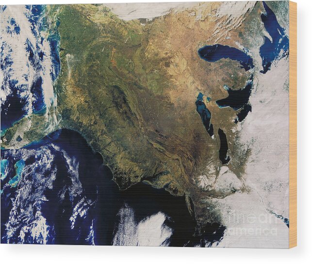 Satellite Wood Print featuring the photograph East Coast by Nasa