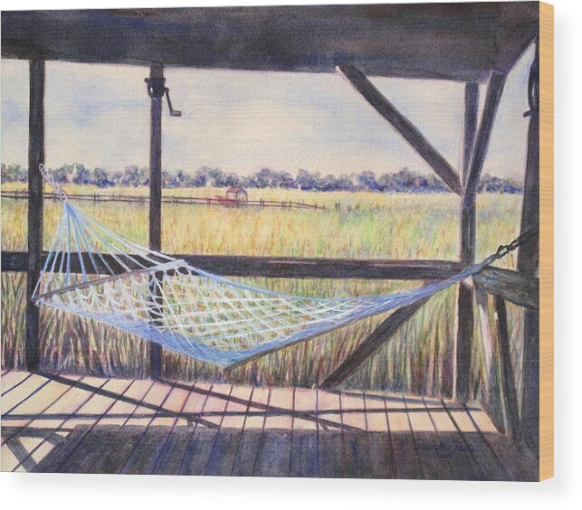 Edisto Wood Print featuring the painting Edisto Afternoon by Pamela Poole