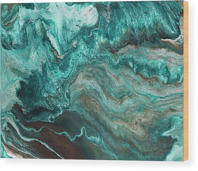 Teal Wood Print featuring the painting Emerald Isle by Tamara Nelson