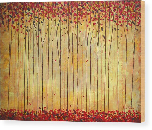 Abstract Wood Print featuring the painting Enchanted Forest by Herb Dickinson