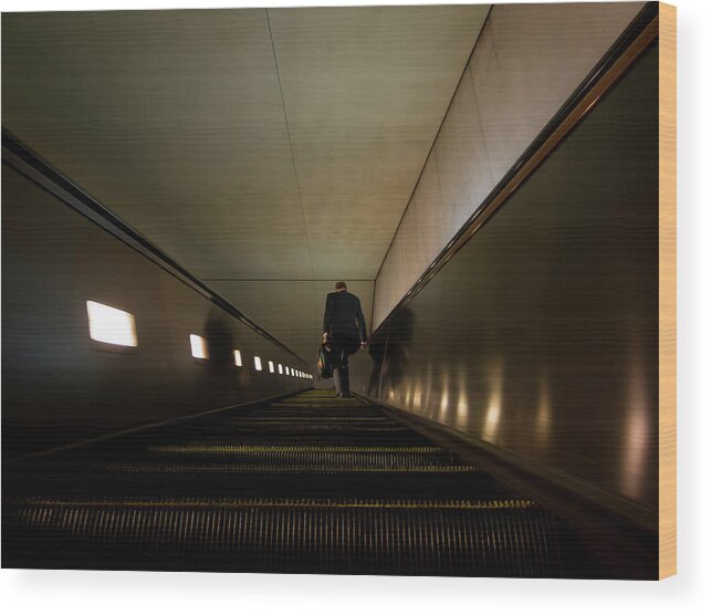 Escalator Wood Print featuring the photograph Escalation by Daniel Murphy