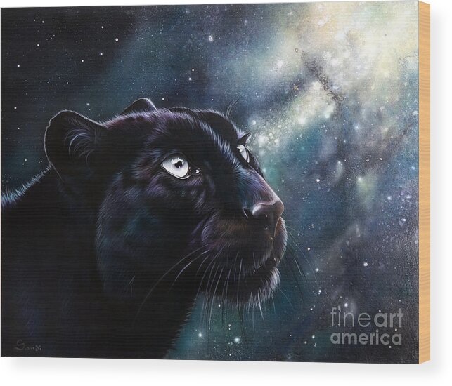 Stars Wood Print featuring the painting Eternal by Sandi Baker