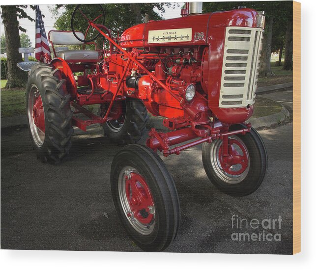 Tractor Wood Print featuring the photograph Farmall 130 by Mike Eingle