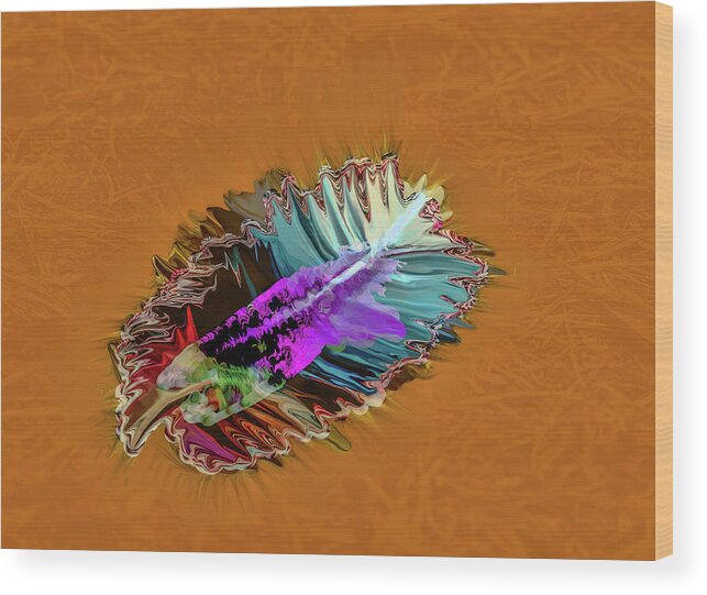 Feather Wood Print featuring the digital art Feather #h8 by Leif Sohlman