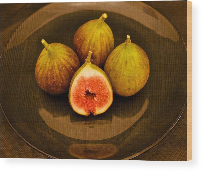 Ficus Carica Wood Print featuring the photograph Ficus Carica Common Fig by Venetia Featherstone-Witty