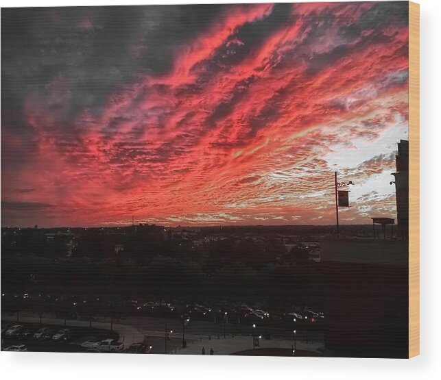 Sky Wood Print featuring the photograph Fire in the Sky by Chris Montcalmo