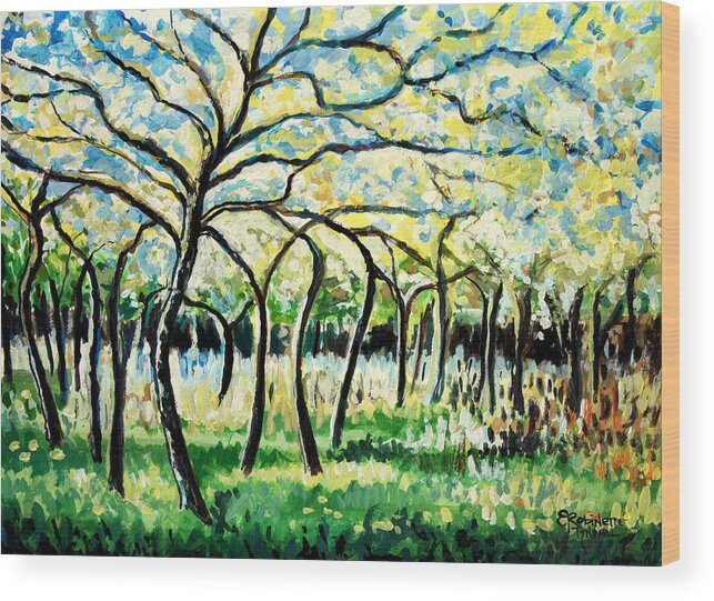 Tree Wood Print featuring the painting Flourish by Elizabeth Robinette Tyndall