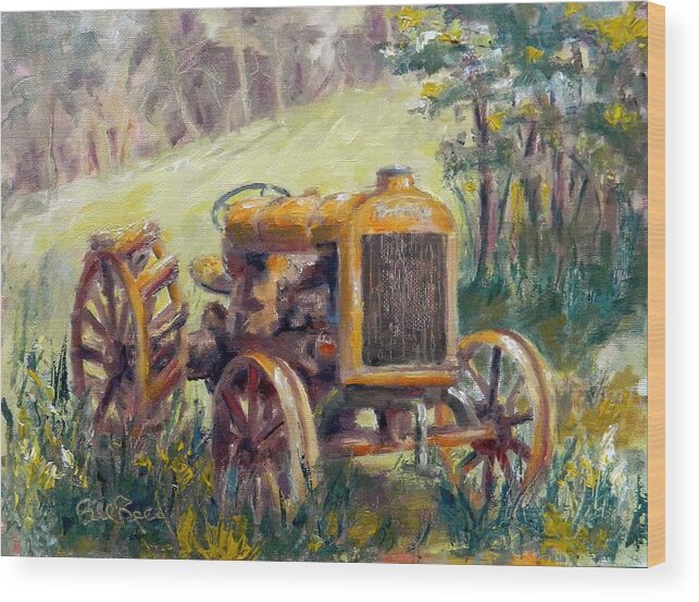 Farm Tractor Wood Print featuring the painting Fordson Tractor by William Reed