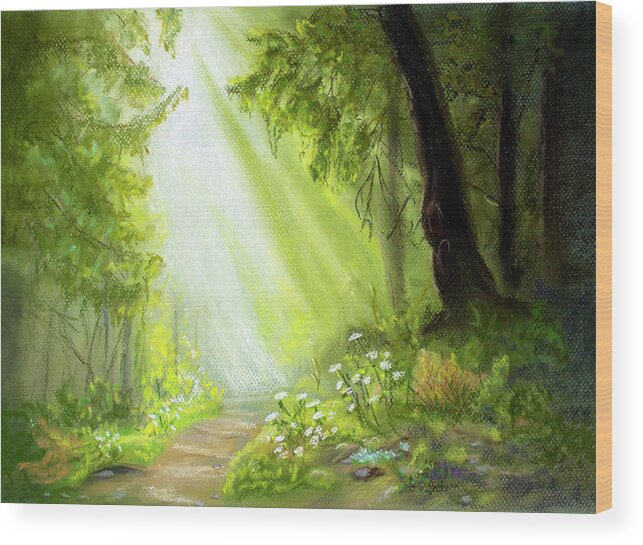 Forest Wood Print featuring the painting Forest Path by Dorothy Riley