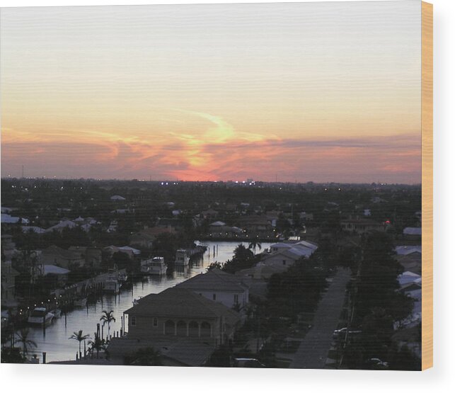 Sunset Wood Print featuring the photograph Fort Lauderdale sunset by Patricia Piffath