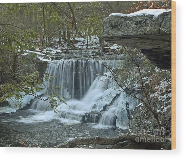Waterfall Wood Print featuring the photograph Frozen Waterfalls by Robert Pilkington