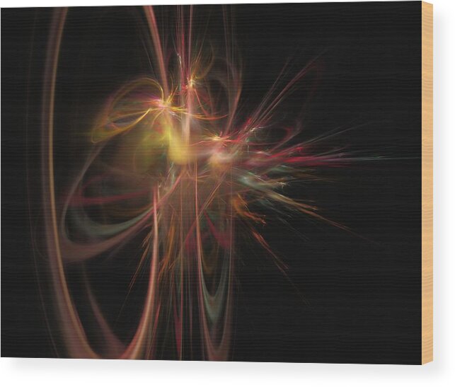 Abstract Digital Painting Wood Print featuring the digital art Fusion by David Lane