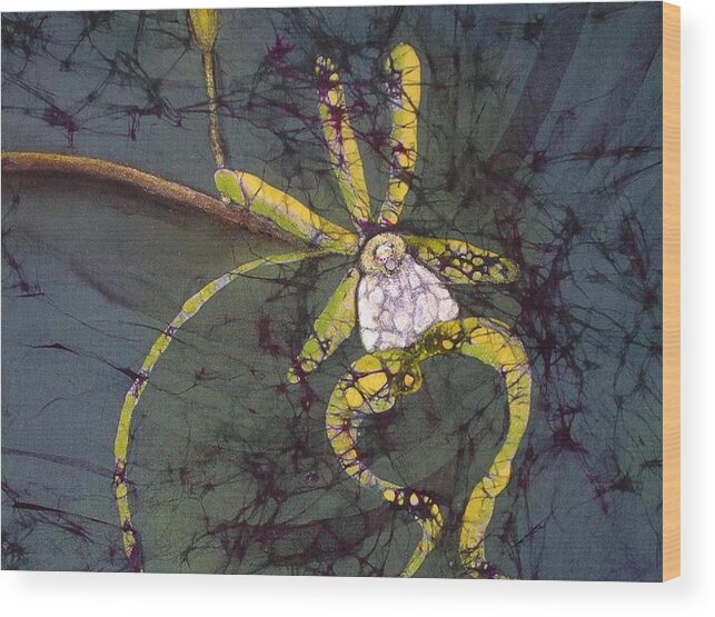 Ghost Orchid Wood Print featuring the tapestry - textile Ghost Orchid by Kay Shaffer