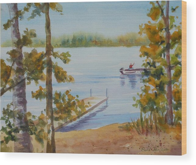 Fishing Wood Print featuring the painting Gone Fishin' by Barbara Parisien