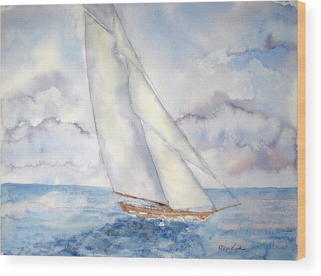 Sailing Wood Print featuring the painting Grace by Diane Kirk