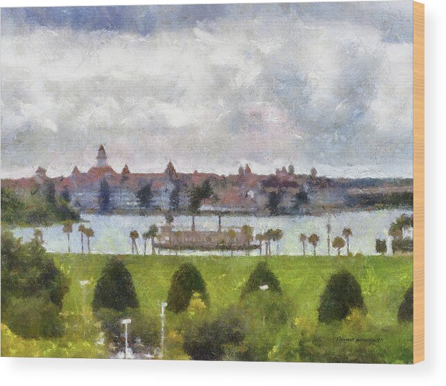 Grand Floridian Wood Print featuring the photograph Grand Floridian Resort Disney World PM by Thomas Woolworth