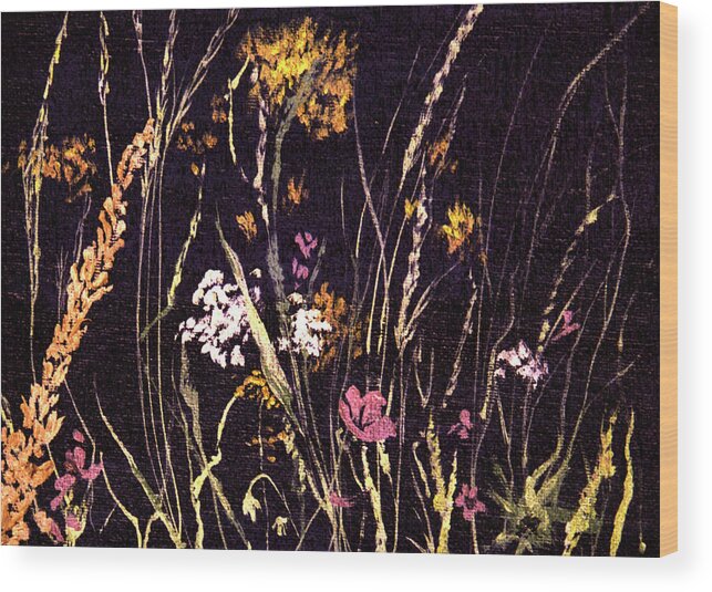 Flowers Wood Print featuring the painting Headlights by Nila Jane Autry