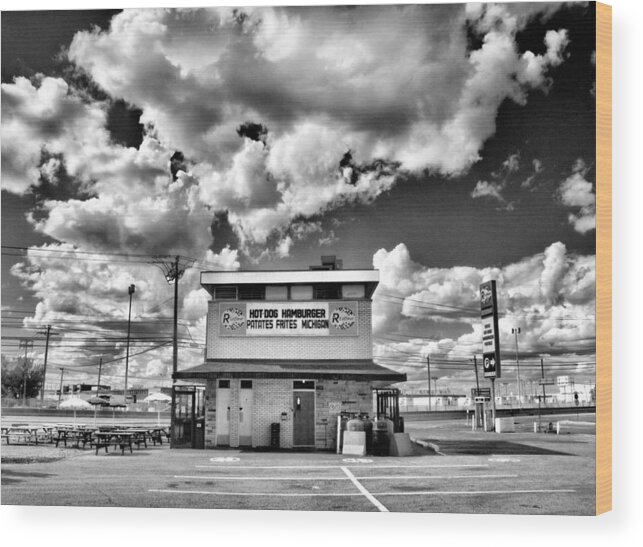 Hot-dog Wood Print featuring the photograph Hot Dog Hamburger Frites Michigan by Russell Styles