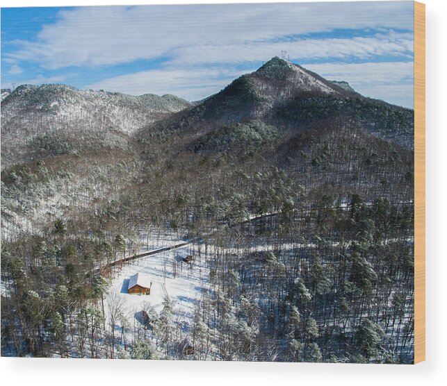 Lake Wood Print featuring the photograph House in the Mountains by Star City SkyCams