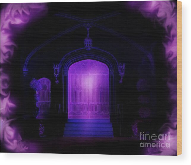 Purple Wood Print featuring the photograph House of Purple Light by Roxy Riou