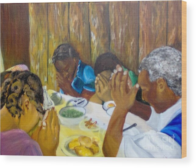 Prayer Wood Print featuring the painting Humble Gratitude by Saundra Johnson