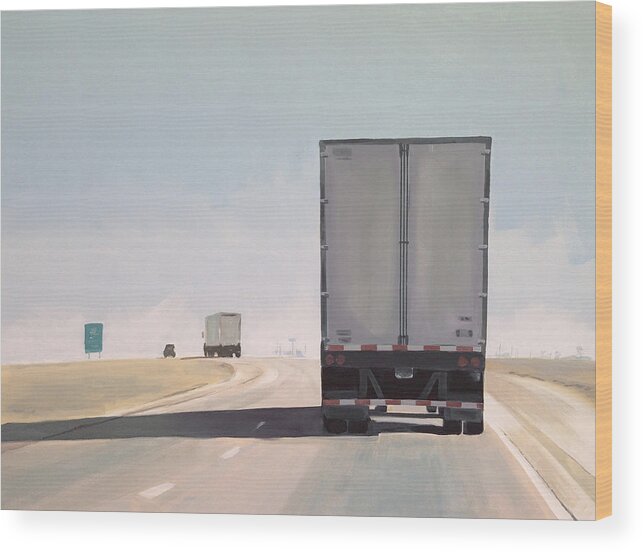 Highway Wood Print featuring the painting I-55 North 9AM by Jeffrey Bess