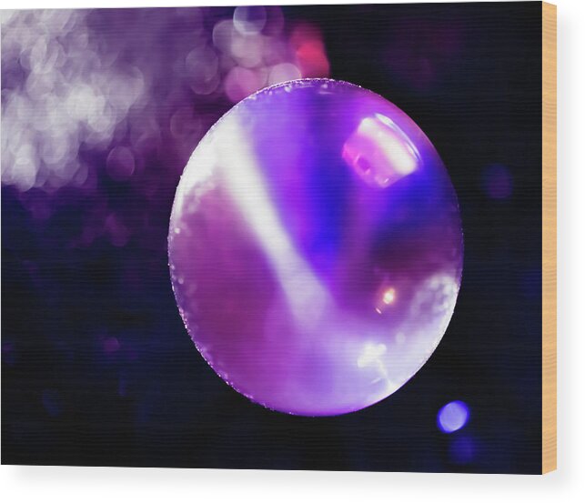 Abstract Shape Wood Print featuring the photograph Indigo Spheres Abstract by Terry Walsh