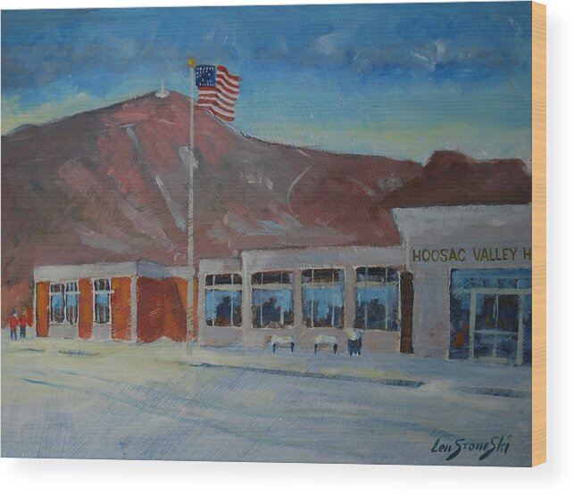 Hoosac Valley High School. Greylock Mountain Wood Print featuring the painting Infinite Horizons by Len Stomski