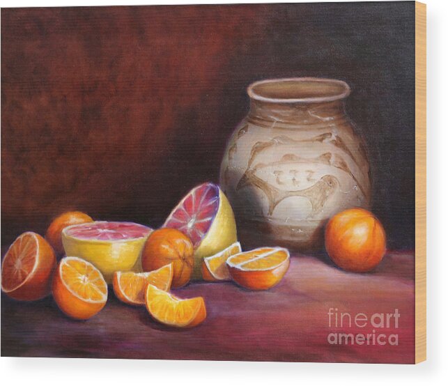 Still Life Paintings Wood Print featuring the painting Iranian Still Life by Portraits By NC