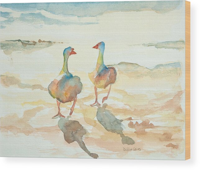 Watercolors For Sale Wood Print featuring the painting It's a Ducky Day by Debbie Lewis