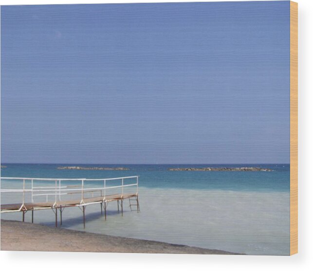Beach Wood Print featuring the photograph Jetty beach. by Christopher Rowlands