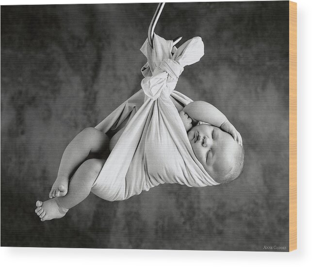 Black And White Wood Print featuring the photograph Joshua by Anne Geddes