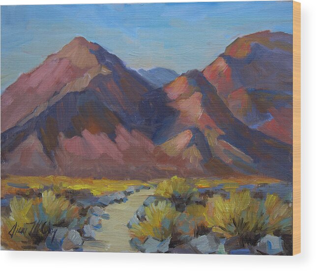 La Quinta Wood Print featuring the painting La Quinta Trails by Diane McClary