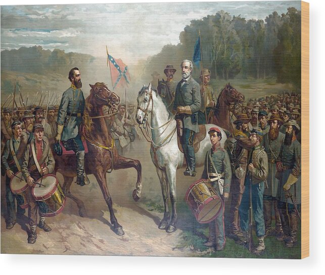 Robert E Lee Wood Print featuring the painting Last Meeting Of Lee And Jackson by War Is Hell Store