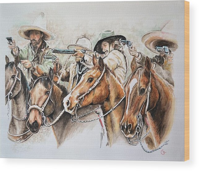 Horse's Wood Print featuring the painting Lawless by Traci Goebel