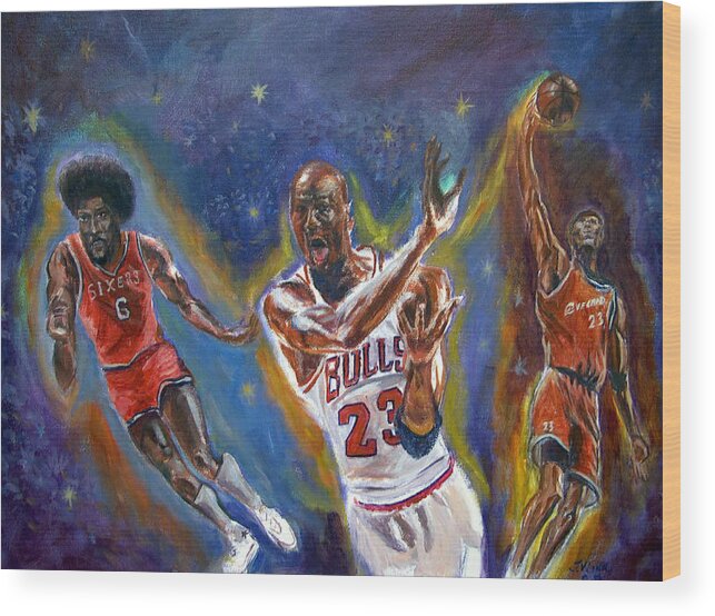 Sports Wood Print featuring the painting Legned ll by Tommy Winn