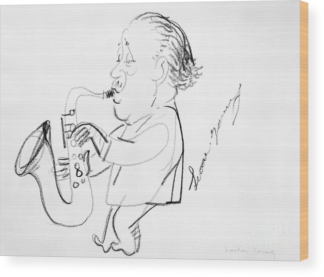 1945 Wood Print featuring the photograph Lester Young (1909-1959) by Granger