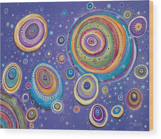 Cosmos Wood Print featuring the painting Magnetic by Tanielle Childers