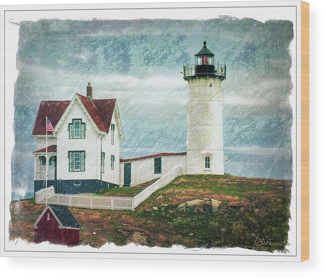 Lighthouse Wood Print featuring the photograph Maine Lighthouse by Peggy Dietz