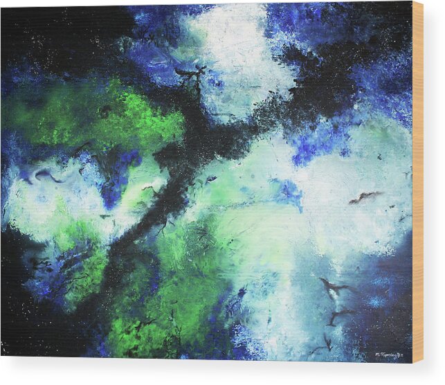 Abstract Wood Print featuring the painting Matthew's Odyssey by Melissa Toppenberg