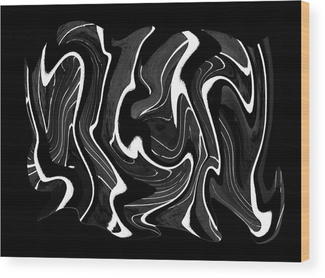 Black Wood Print featuring the digital art Metal Taffy Transparency by Robert Woodward