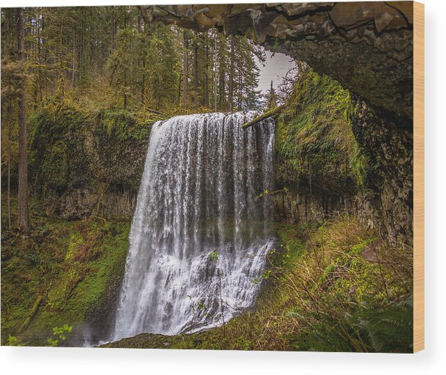 Waterfalls Wood Print featuring the photograph Middle North Falls by Jerry Cahill