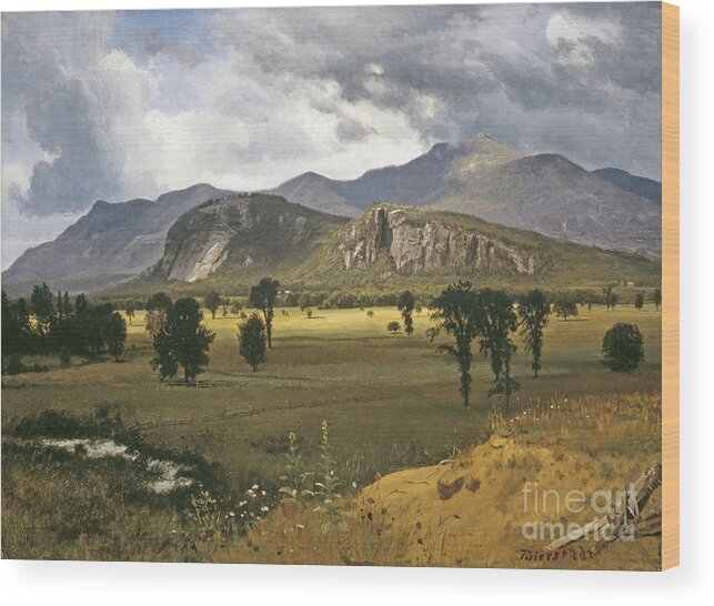 Albert Bierstadt Wood Print featuring the painting Moat Mountain by MotionAge Designs