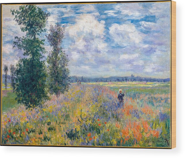 Poppy Fields Near Argenteuil Wood Print featuring the photograph Monet's Argenteuil     by S Paul Sahm