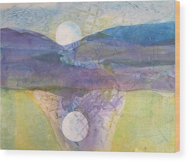 Collage Wood Print featuring the painting Moon Glow by Marlene Gremillion