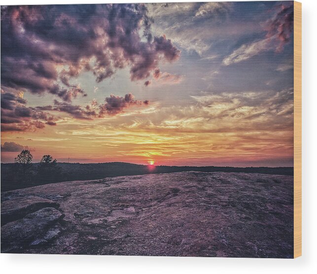 Mountain Wood Print featuring the photograph Mountain Sunset by Mike Dunn