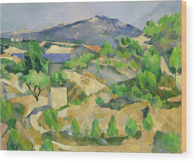 Mountains Wood Print featuring the painting Mountains in Provence by Paul Cezanne